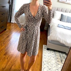 NWT Banana Republic Cheetah wrap dress